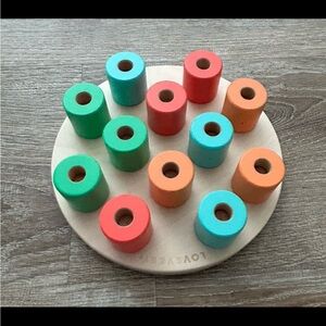 Lovevery wooden peg stacking board Montessori toy retired